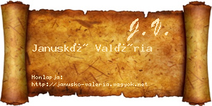 Januskó Valéria névjegykártya